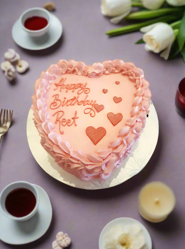 Heart Rosette Birthday Cake - Image 4
