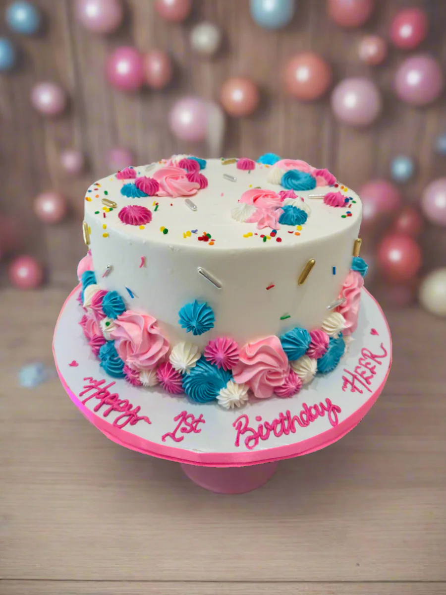 Heer Pink & Blue Cake - Image 3