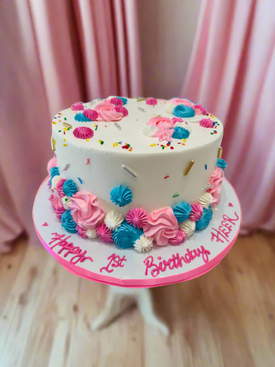 Heer Pink & Blue Cake - Image 4