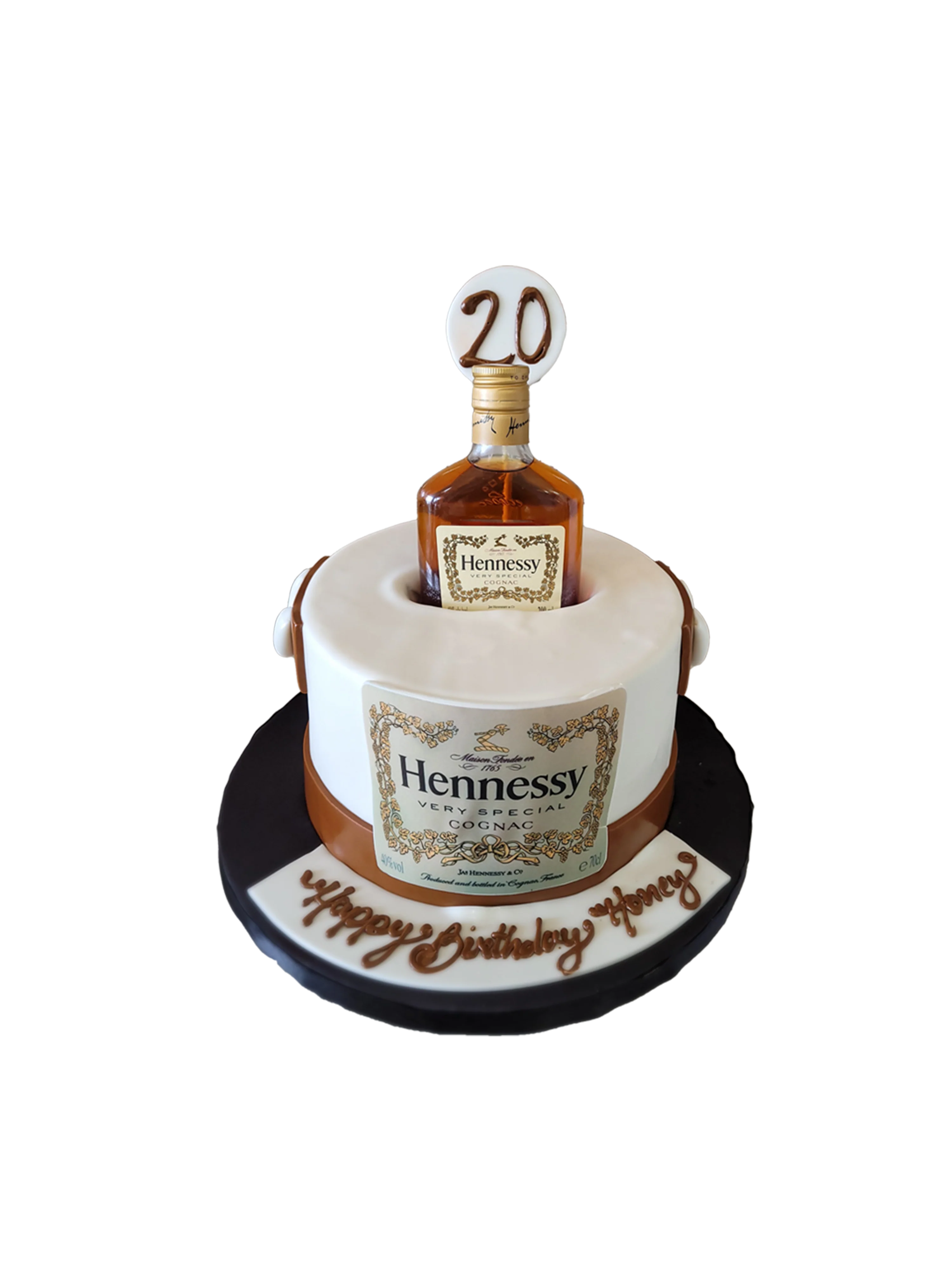 Hennessy Bottle Fondant Cake