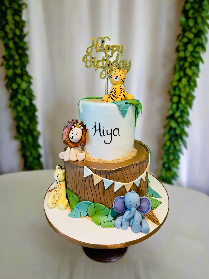 Hiya Jungle Animals Birthday Cake - Image 2