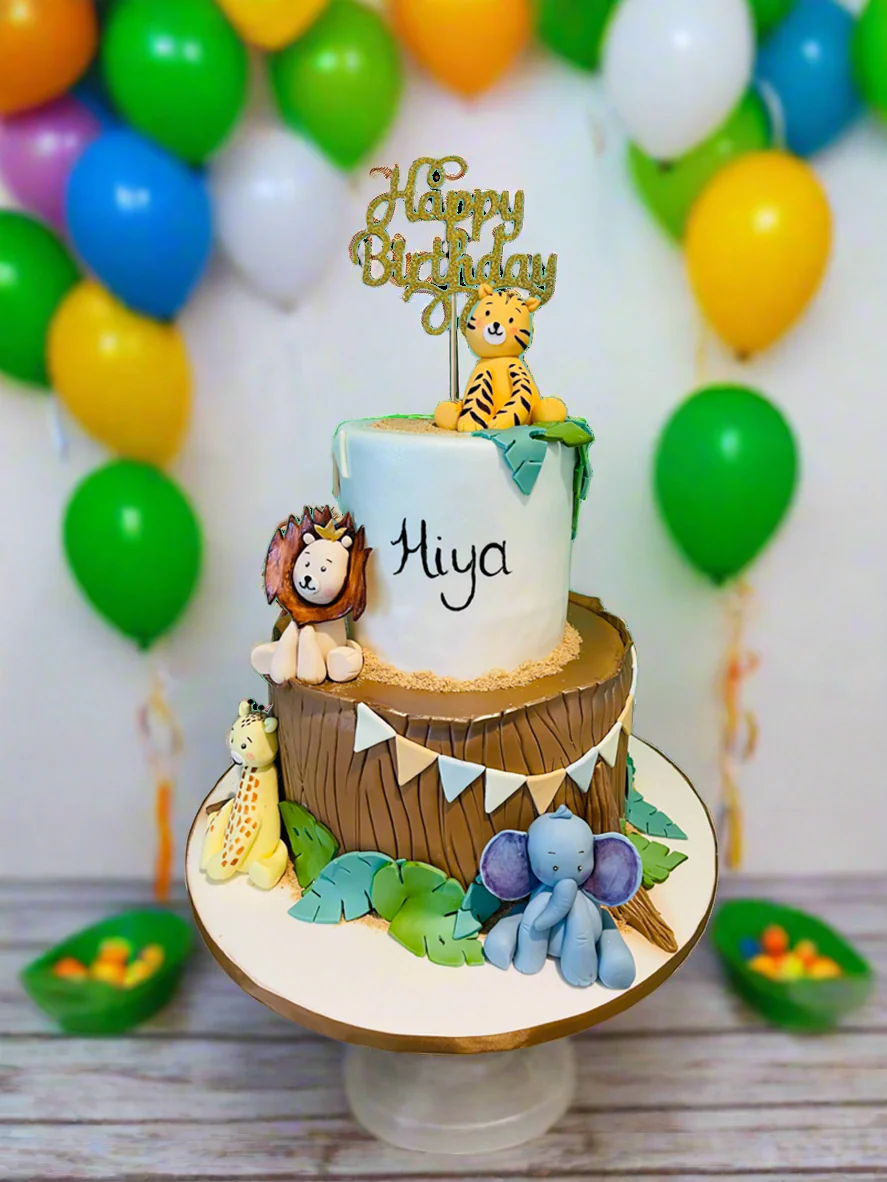 Hiya Jungle Animals Birthday Cake - Image 3