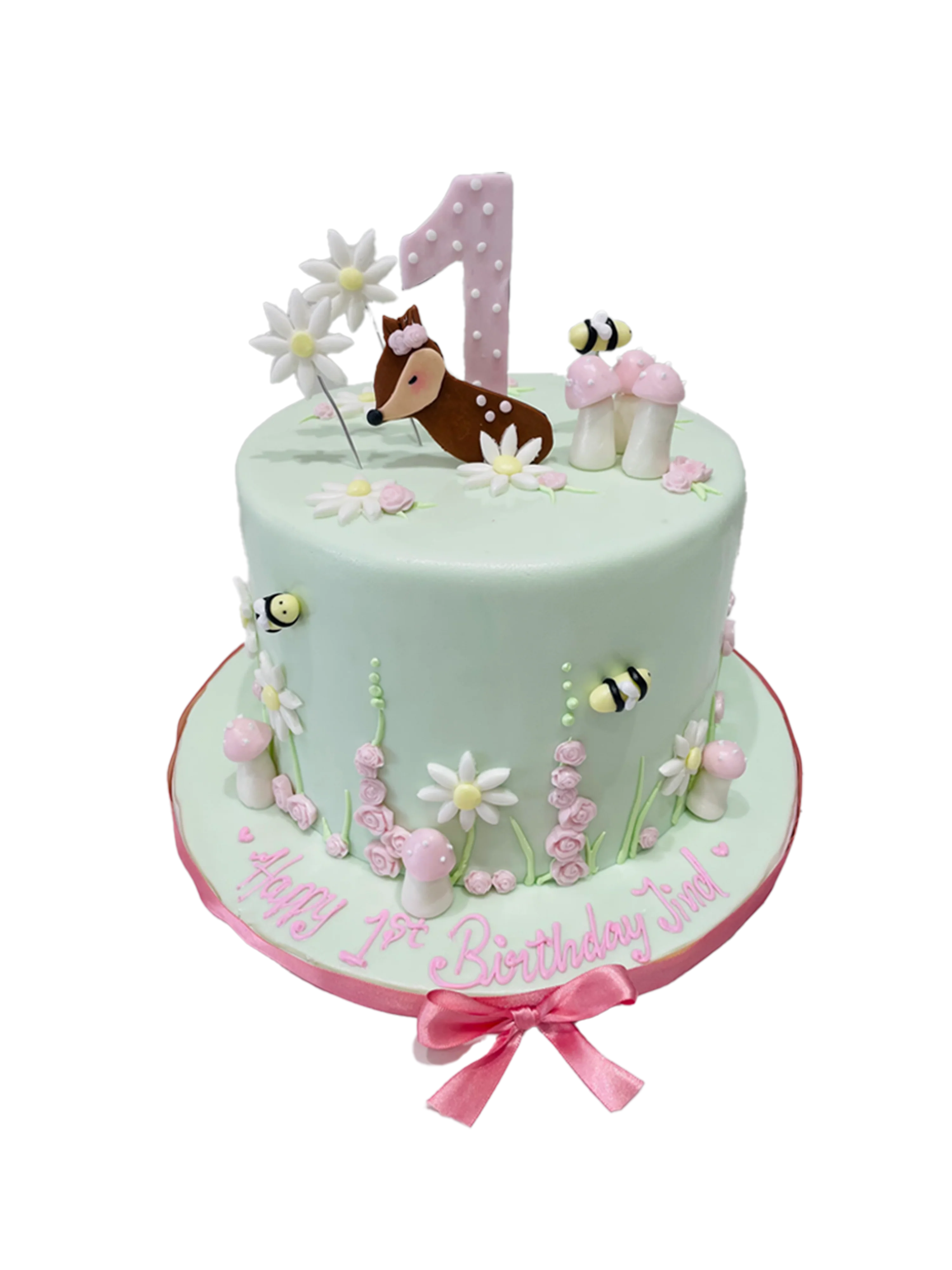 Honey Bees Fondant Birthday Cake