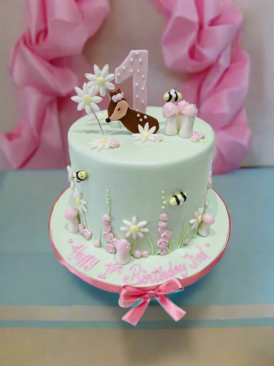 Honey Bees Fondant Birthday Cake - Image 2