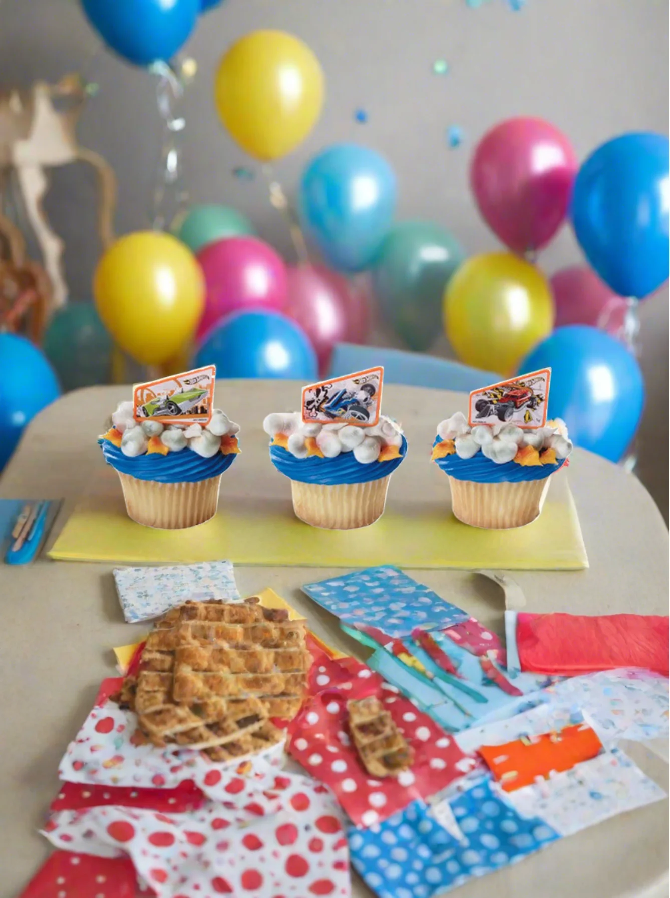 Hot Wheels Vrooom Ring Cupcakes - (Pack of 6) - Image 2