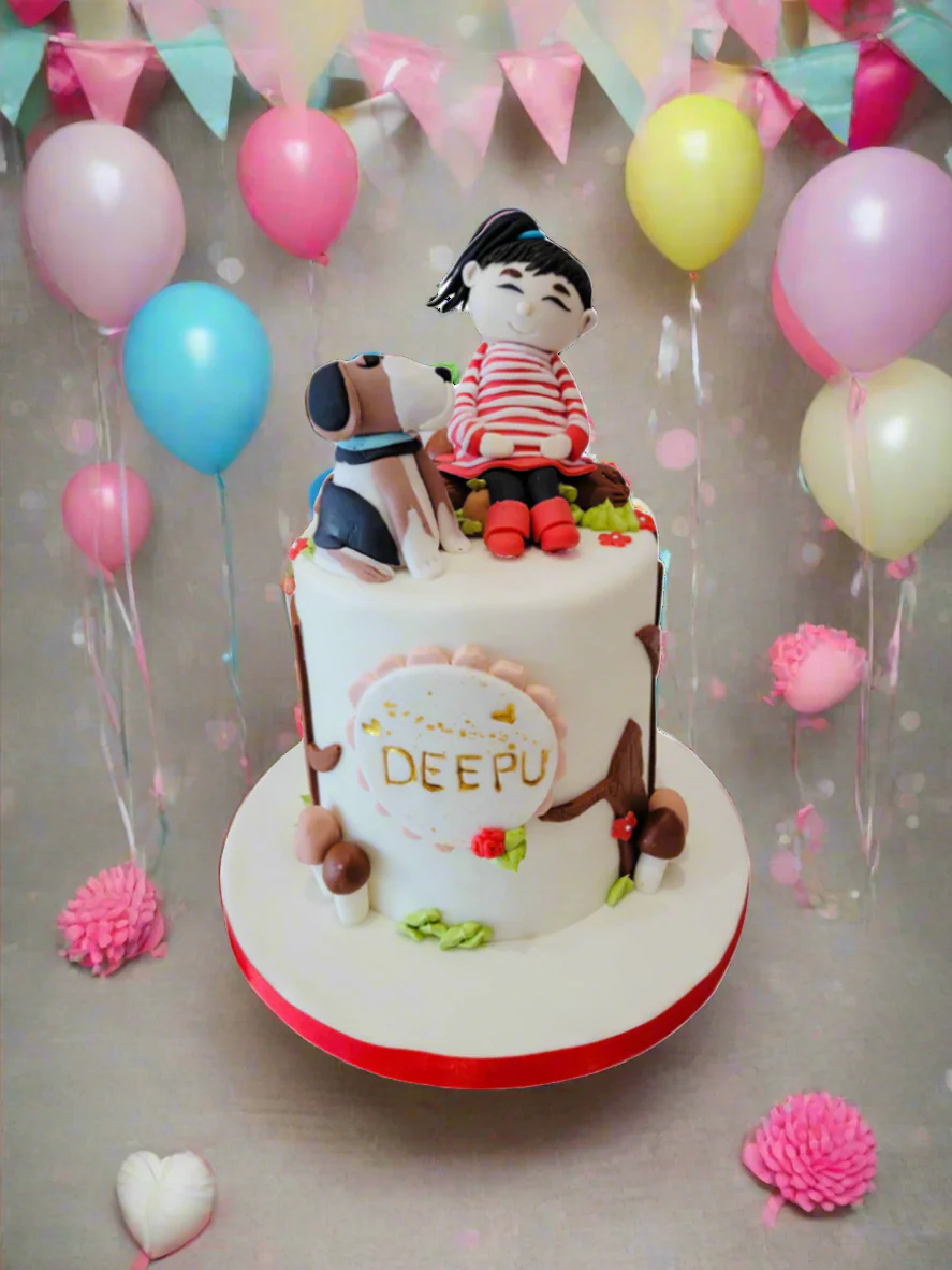 I Love My Dog Fondant Cake - Image 2