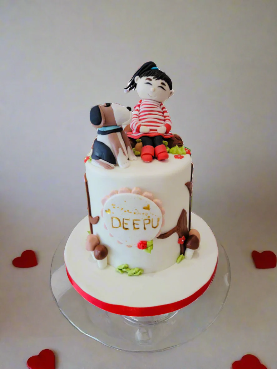 I Love My Dog Fondant Cake - Image 3
