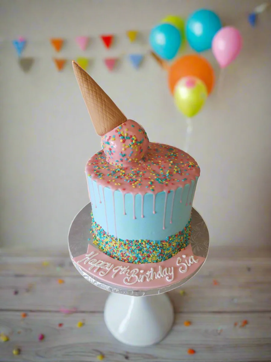Ice-Cream Cone Drizzle Birthday Cake - Image 2