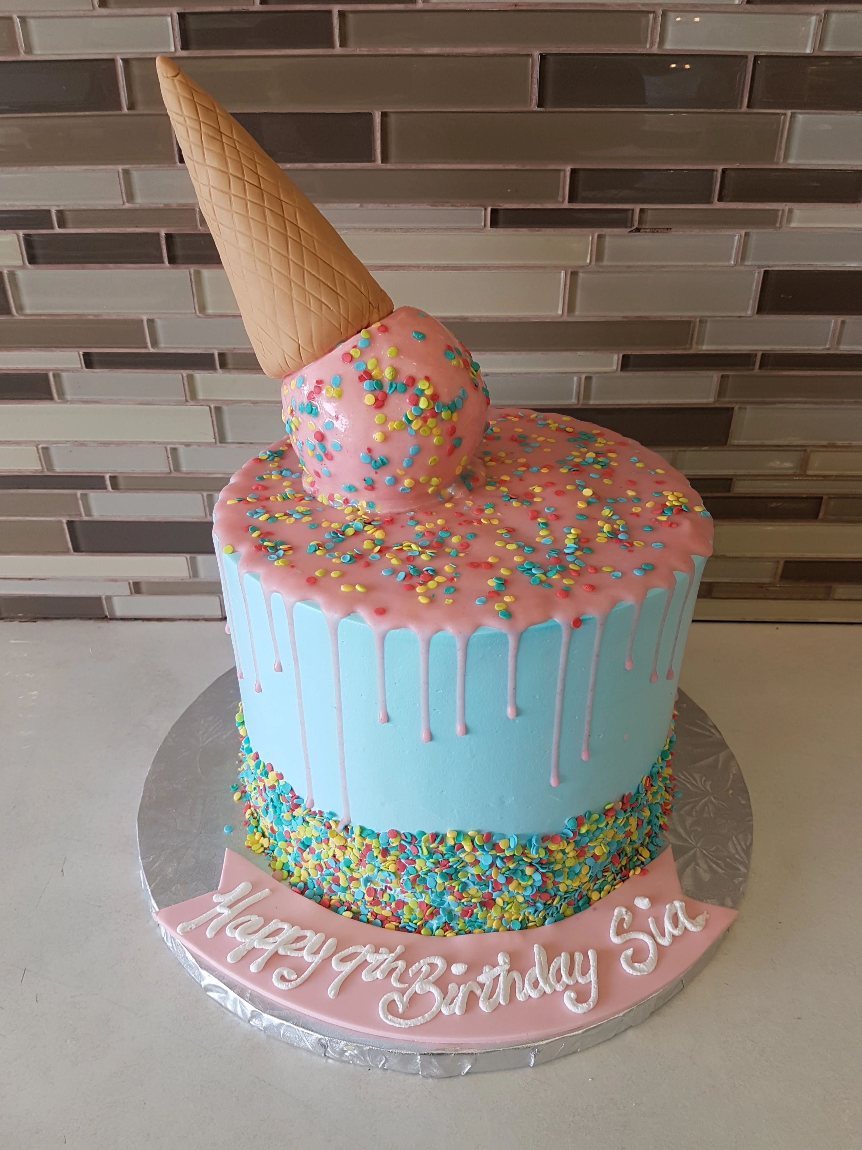 Ice-Cream Cone Drizzle Birthday Cake - Image 5