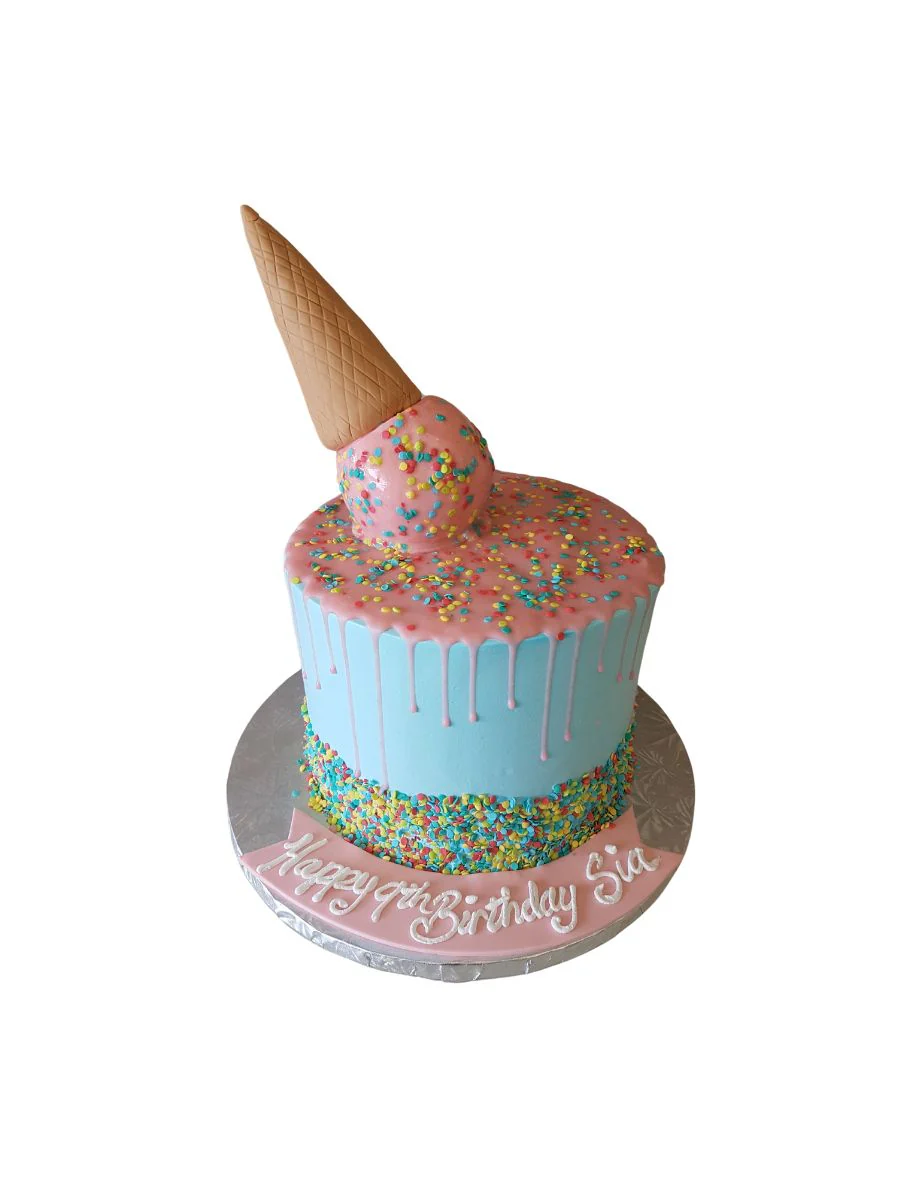 Ice-Cream Cone Drizzle Birthday Cake - Image 6