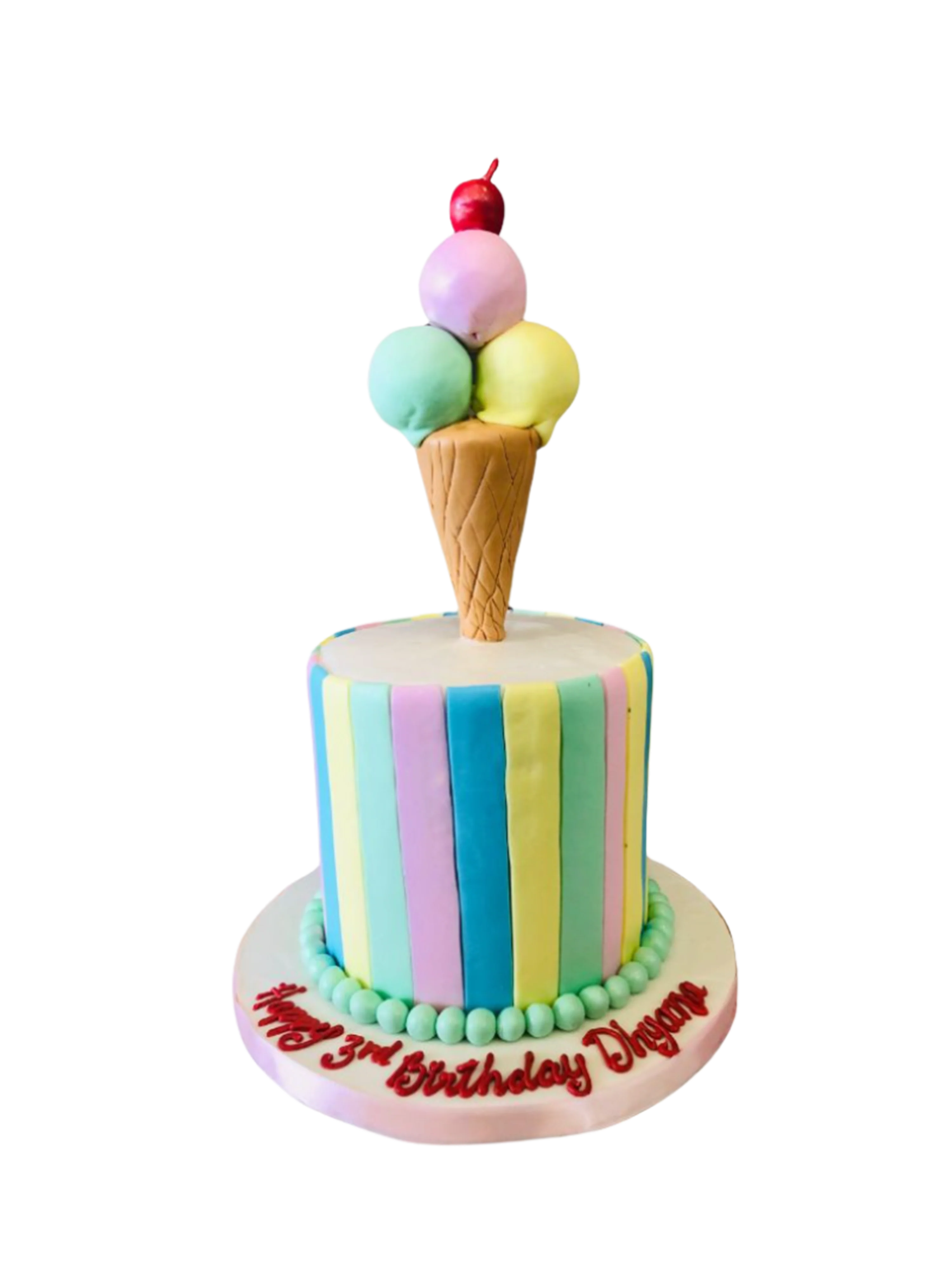 Ice Cream Cone Fondant Cake