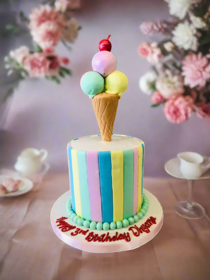 Ice Cream Cone Fondant Cake - Image 3