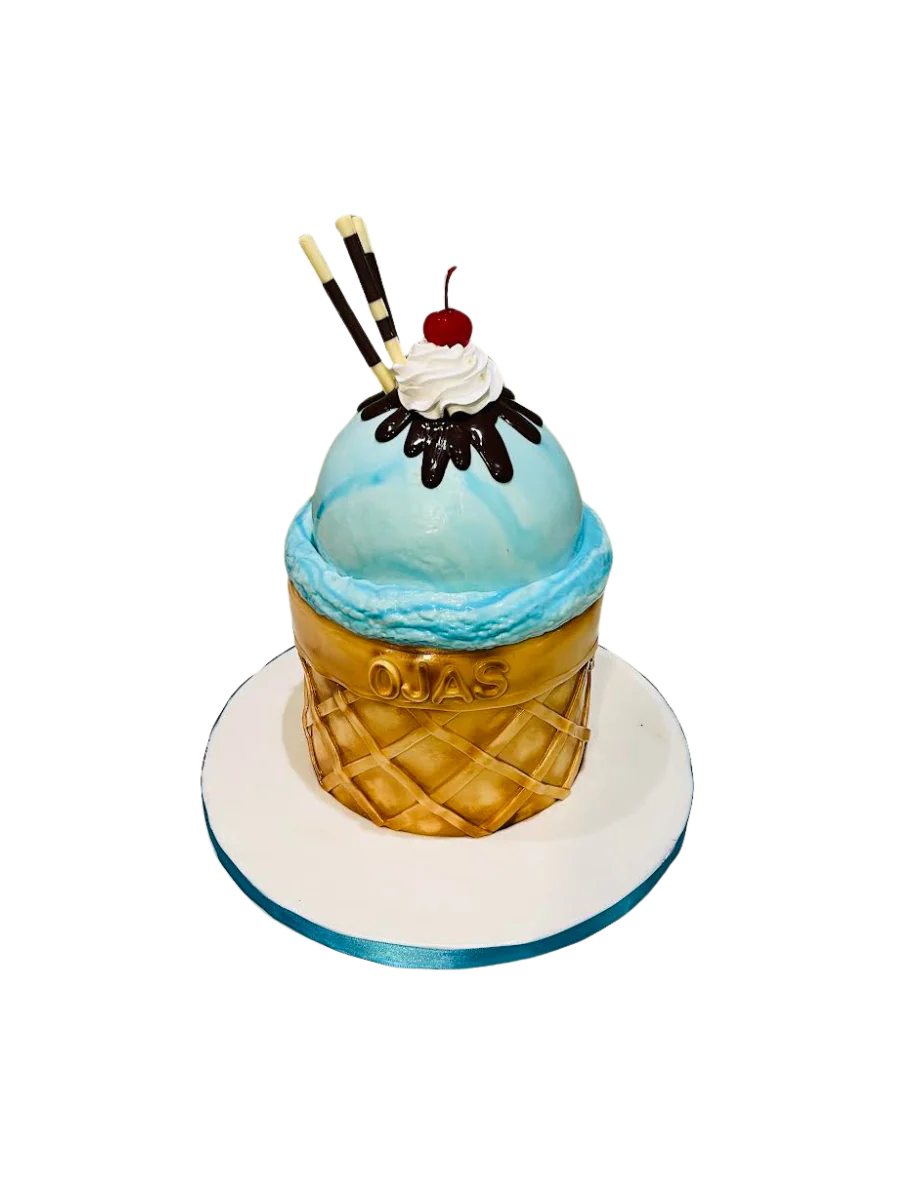Ice Cream Cone Molded Fondant Cake