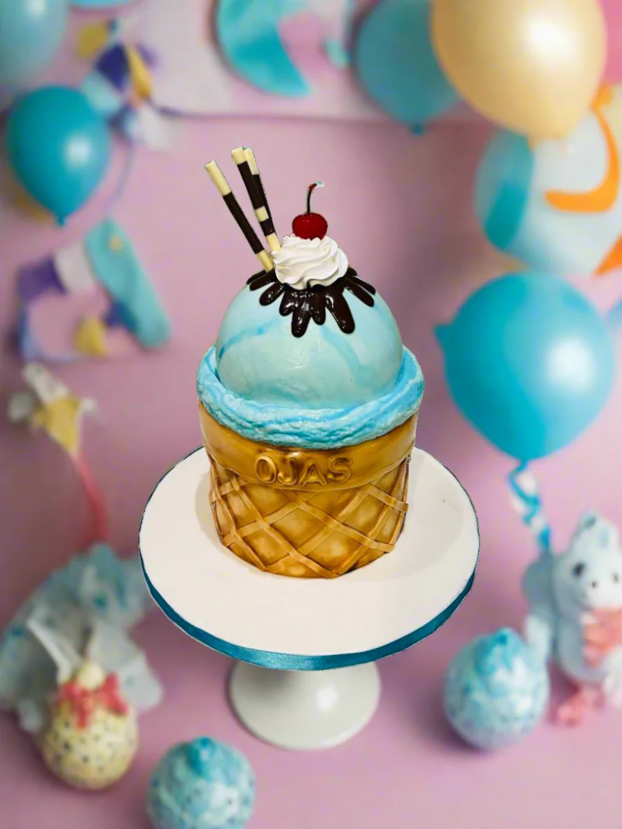 Ice Cream Cone Molded Fondant Cake - Image 2