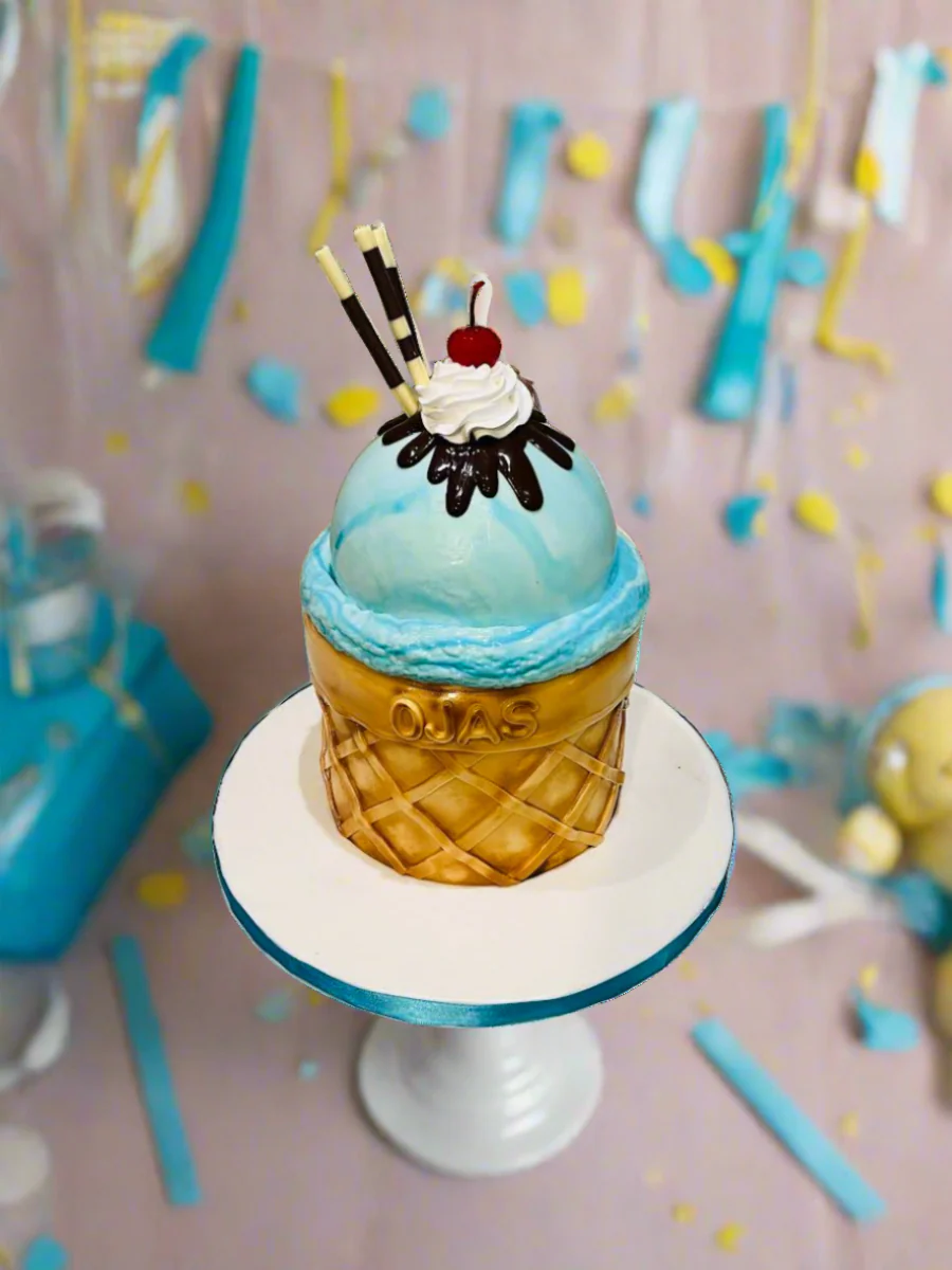 Ice Cream Cone Molded Fondant Cake - Image 4
