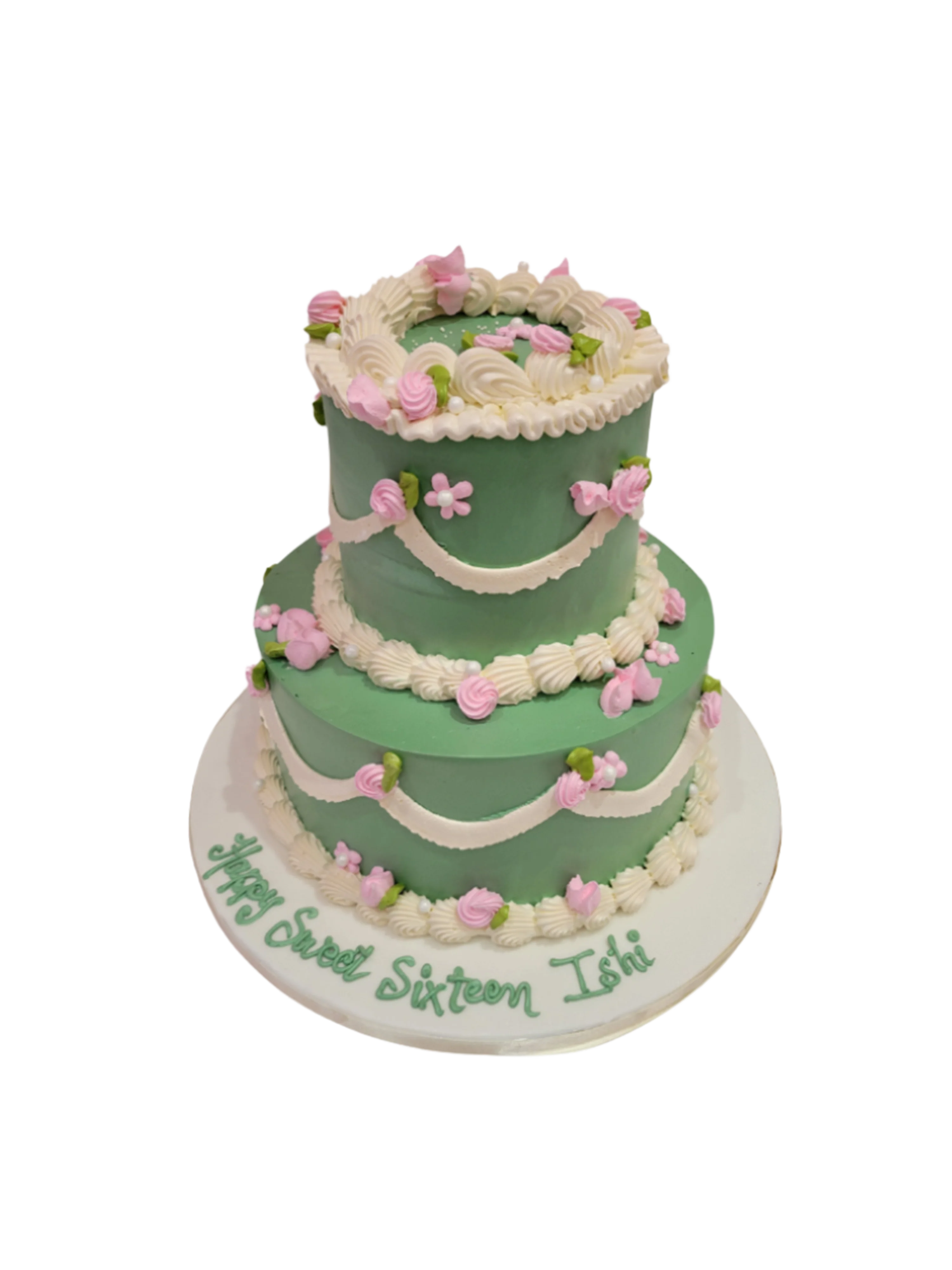 Ishi's Sweet Sixteen Cream Tiered Cake