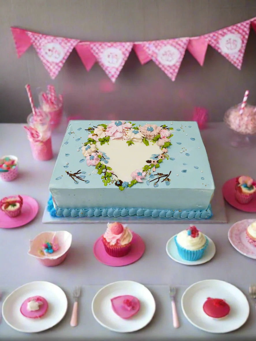 Isla Blue Flower Cake - Image 2