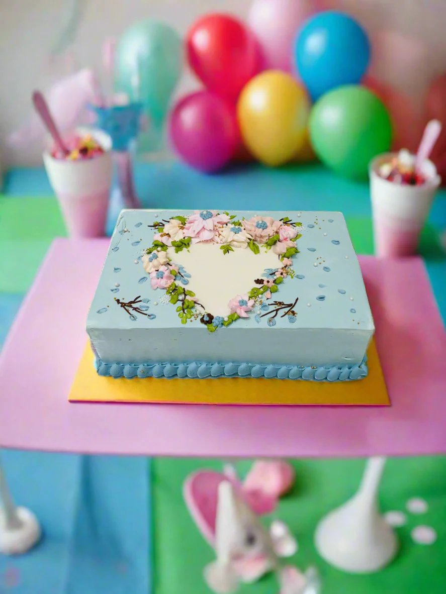 Isla Blue Flower Cake - Image 3