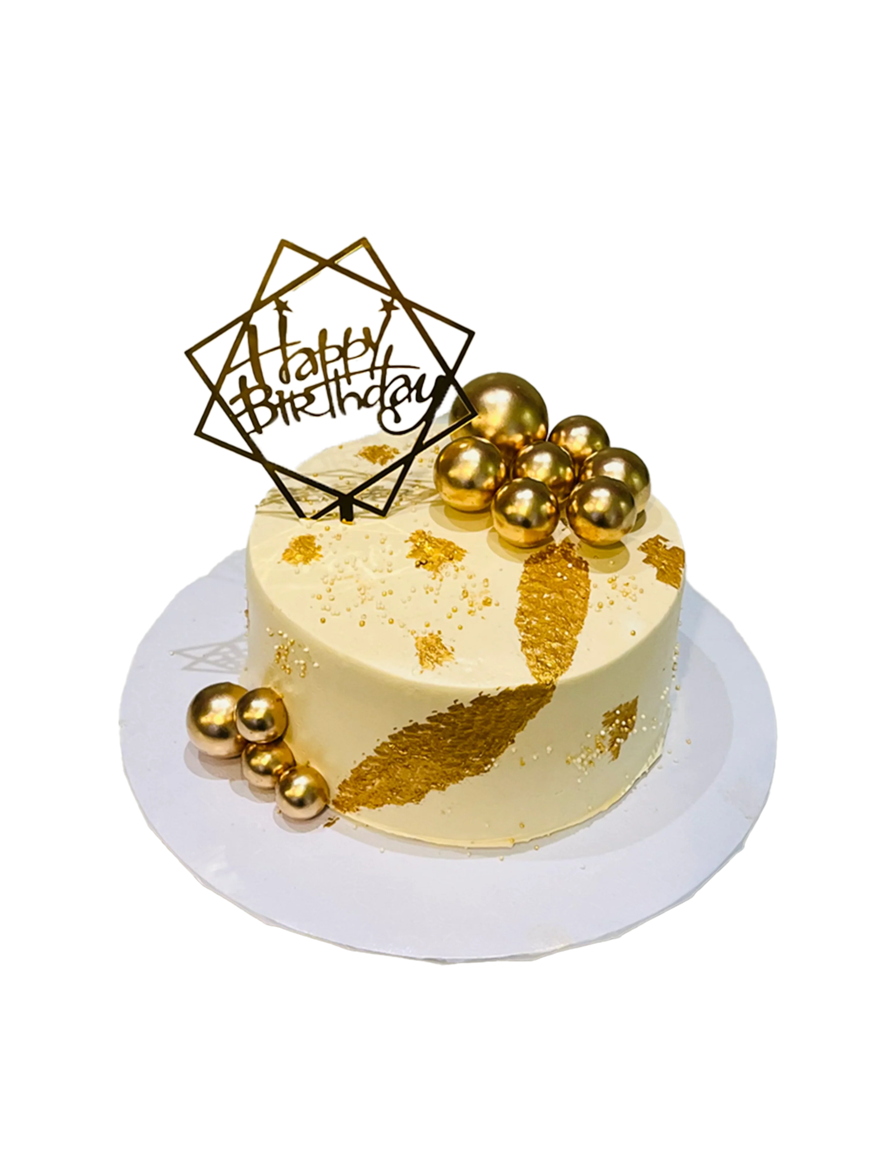 Ivory And Gold Cream Cake