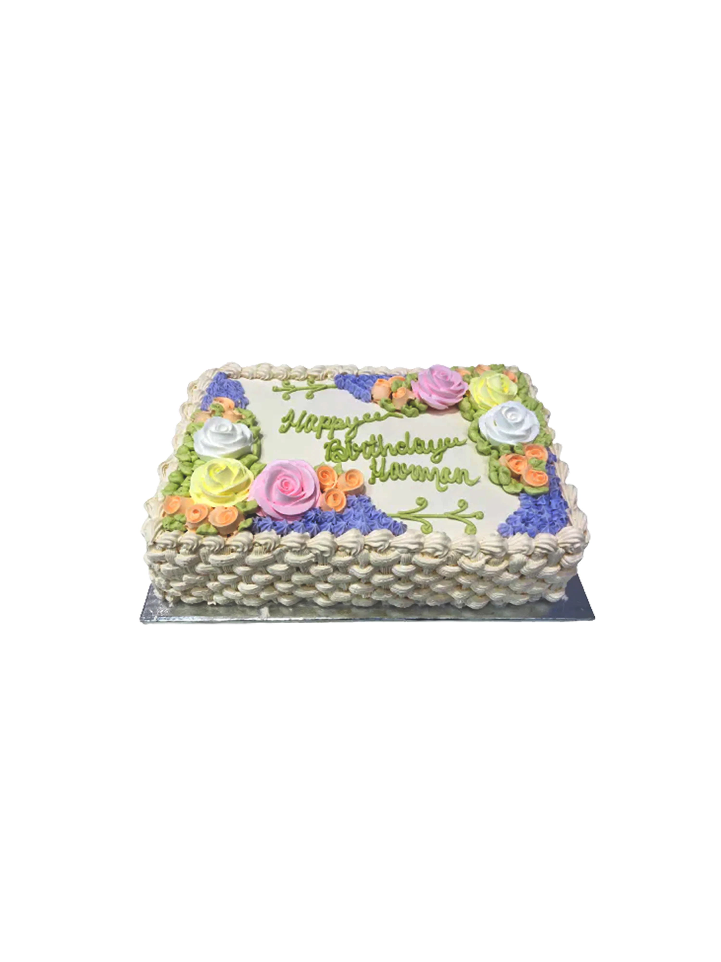Ivory Basket Floral Cake