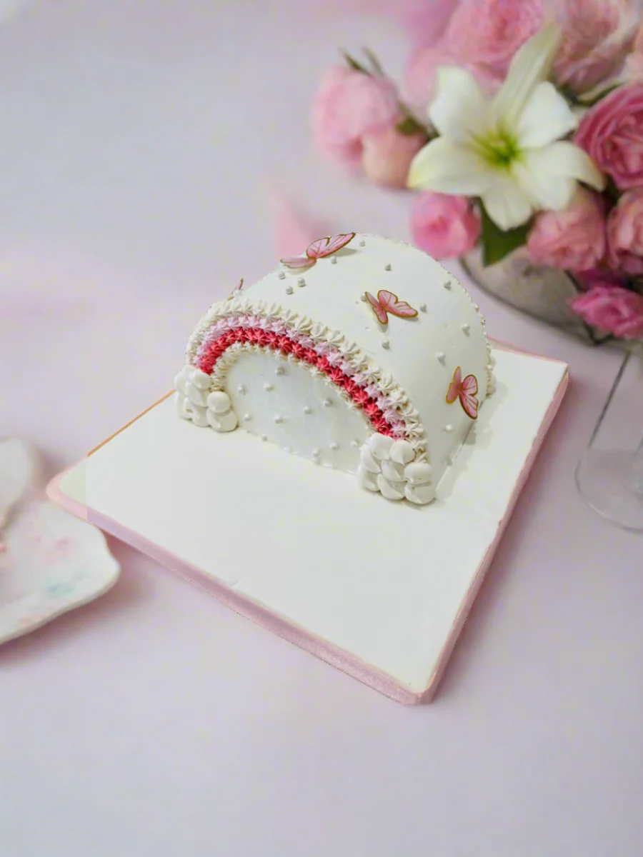 Ivory Butterfly Arch Cake - Image 2