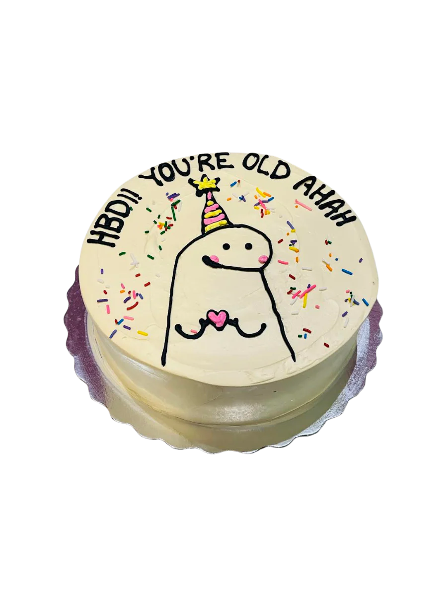 Ivory Comic Birthday Hat Cake