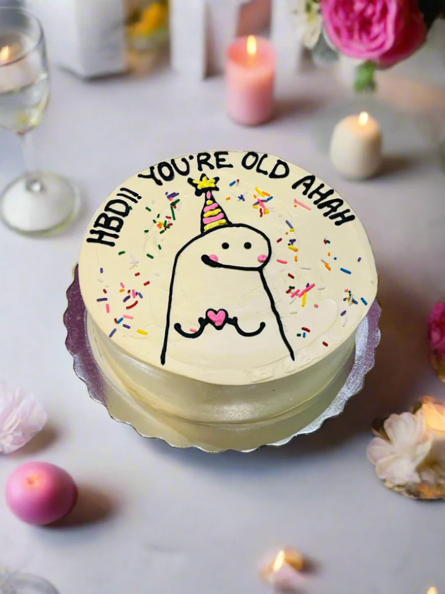 Ivory Comic Birthday Hat Cake - Image 3