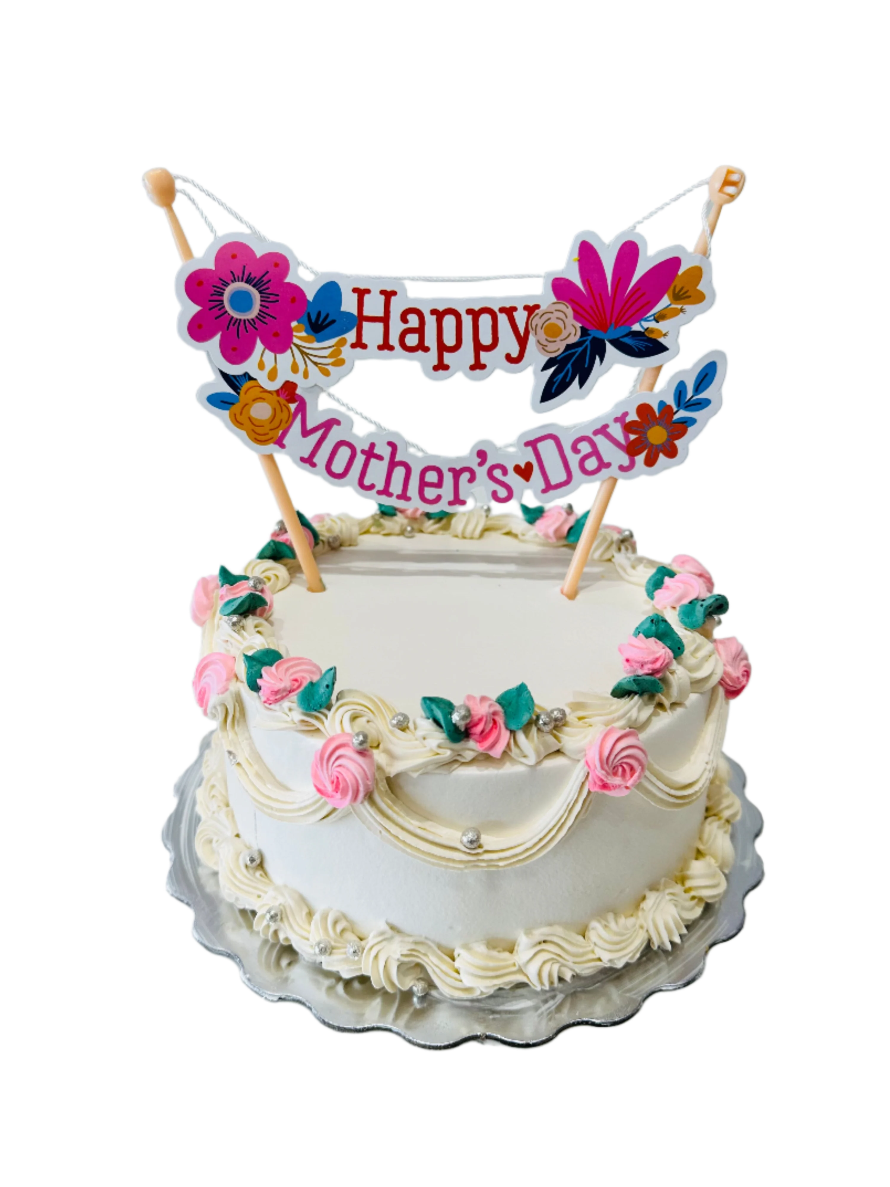Ivory Floral Mother's Day Cake
