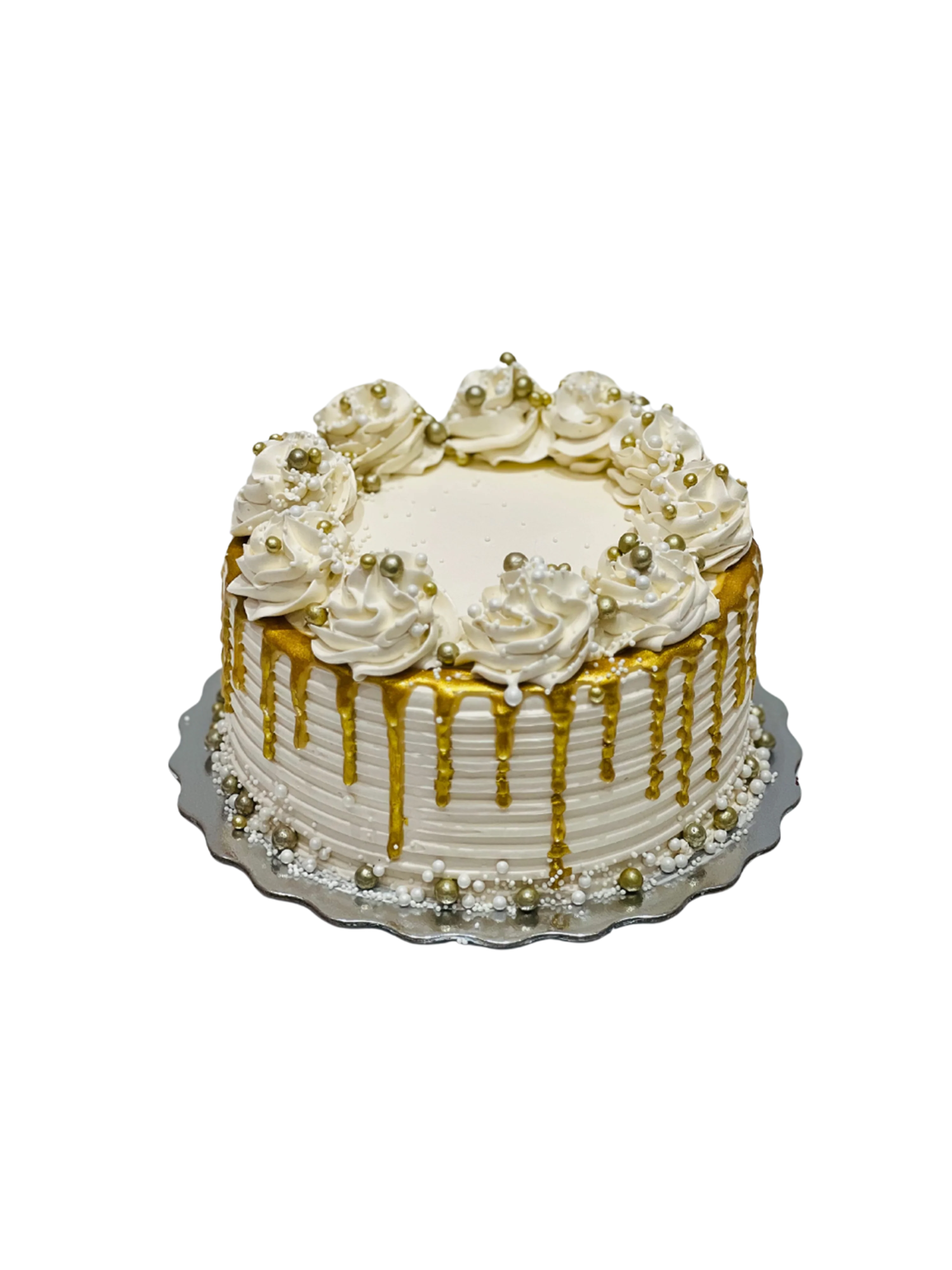 Ivory & Gold Birthday Cake