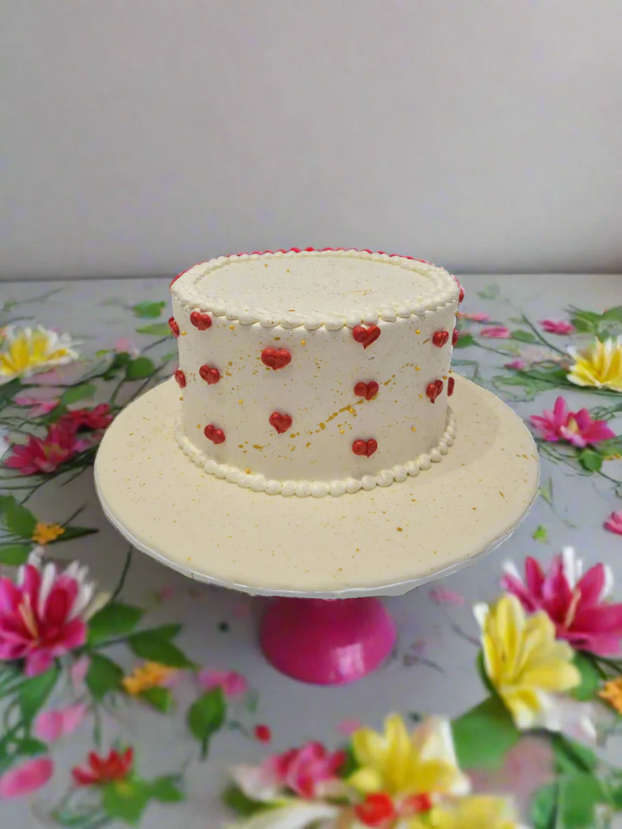 Ivory Heart Cake - Image 3