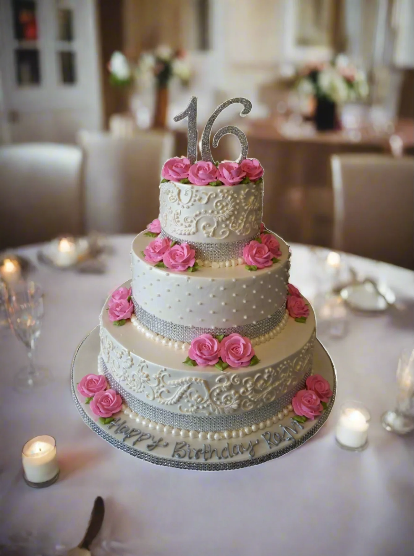 Ivory Henna Tiered Cake - Image 3