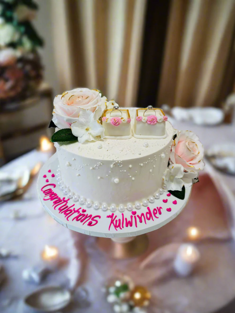 Ivory Kulwinder Engagement Cake - Image 2
