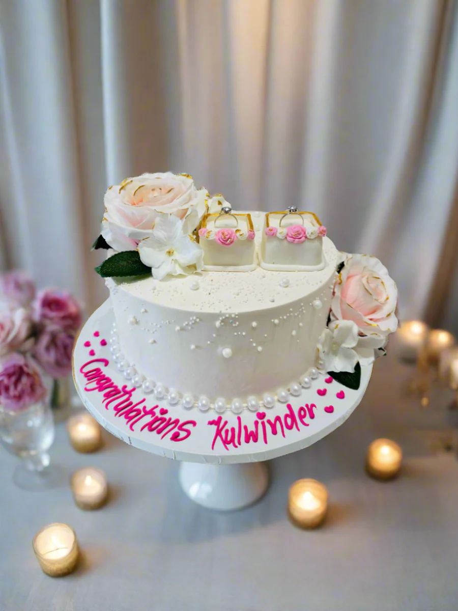 Ivory Kulwinder Engagement Cake - Image 3