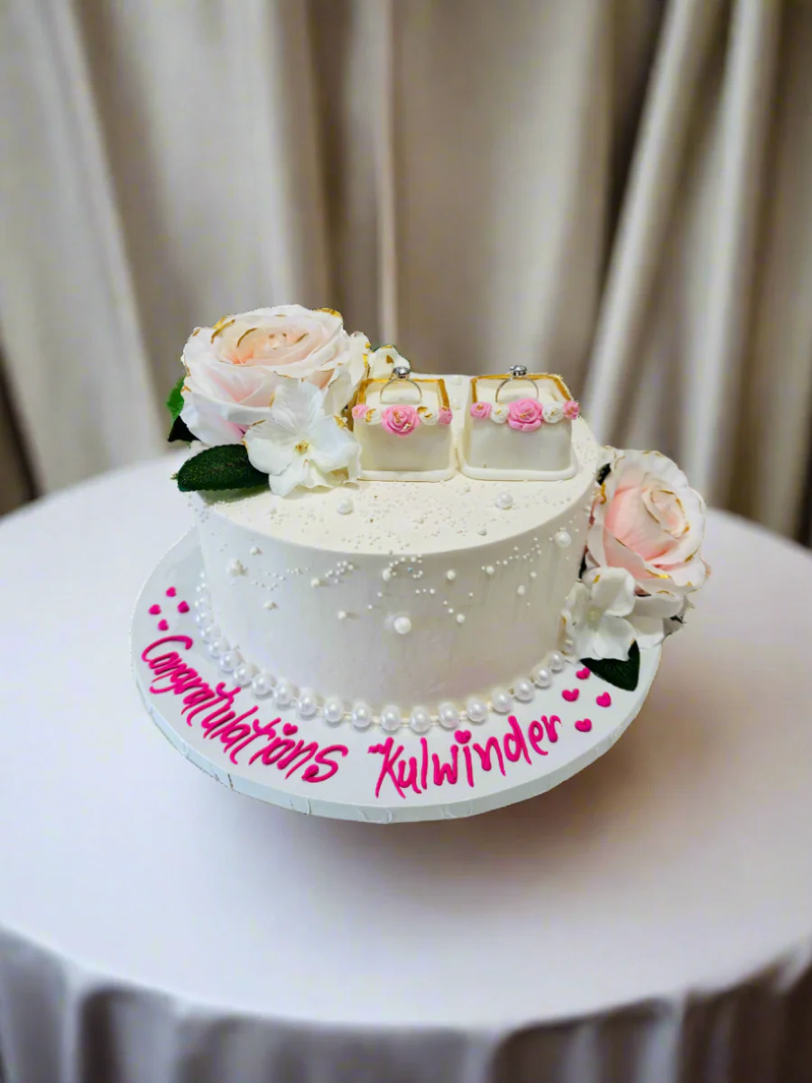 Ivory Kulwinder Engagement Cake - Image 4