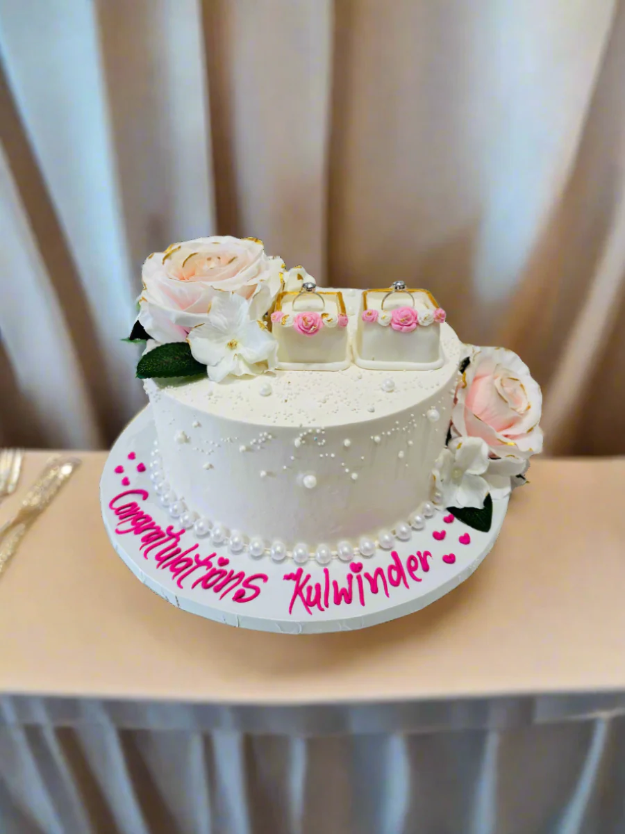 Ivory Kulwinder Engagement Cake - Image 5