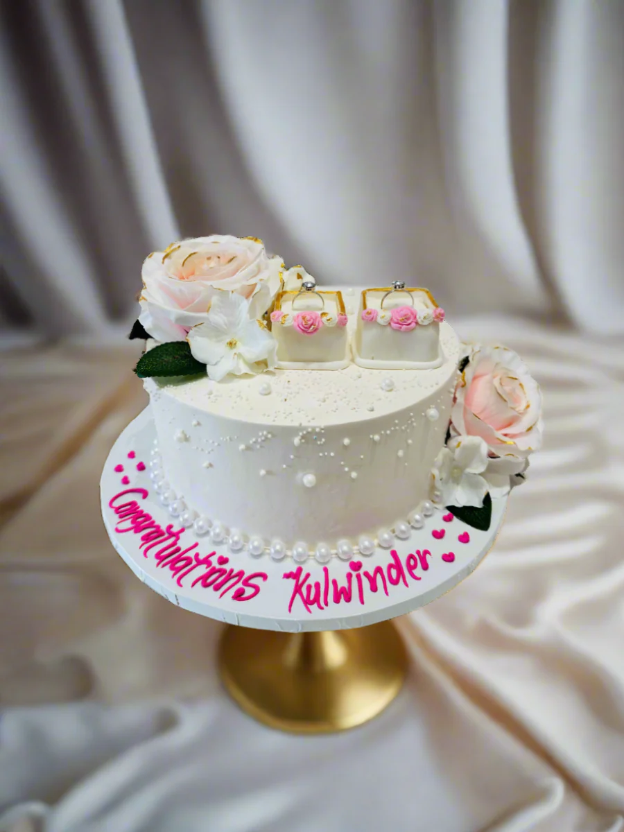 Ivory Kulwinder Engagement Cake - Image 6