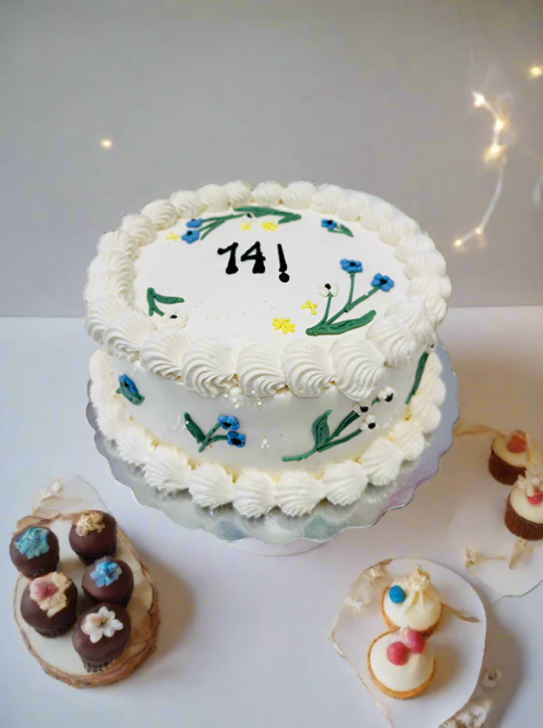 Ivory Lil Flower Cake - Image 3