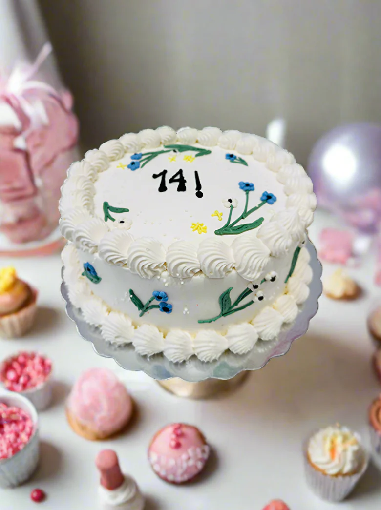 Ivory Lil Flower Cake - Image 4
