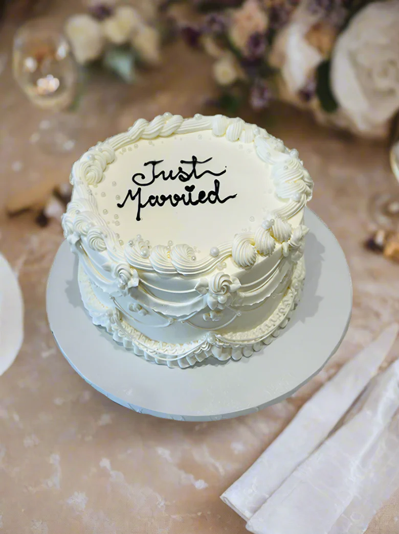 Ivory Pearl Birthday Cake - Image 6