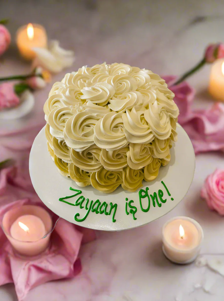 Ivory Rosette Cake - Image 3
