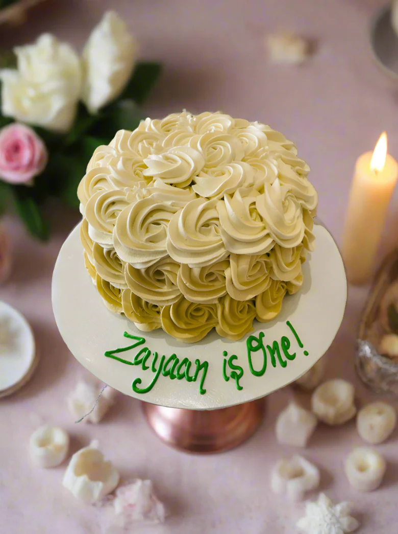 Ivory Rosette Cake - Image 4