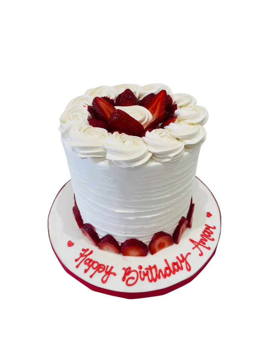 Ivory Strawberry Cake