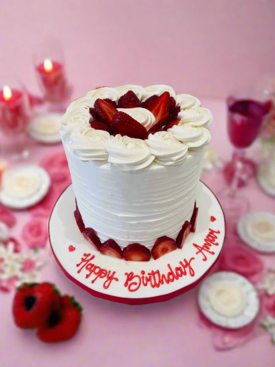 Ivory Strawberry Cake - Image 3