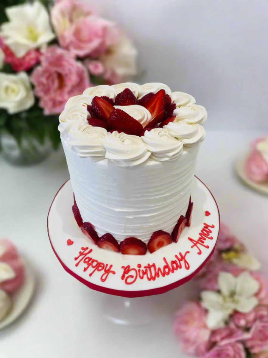 Ivory Strawberry Cake - Image 5
