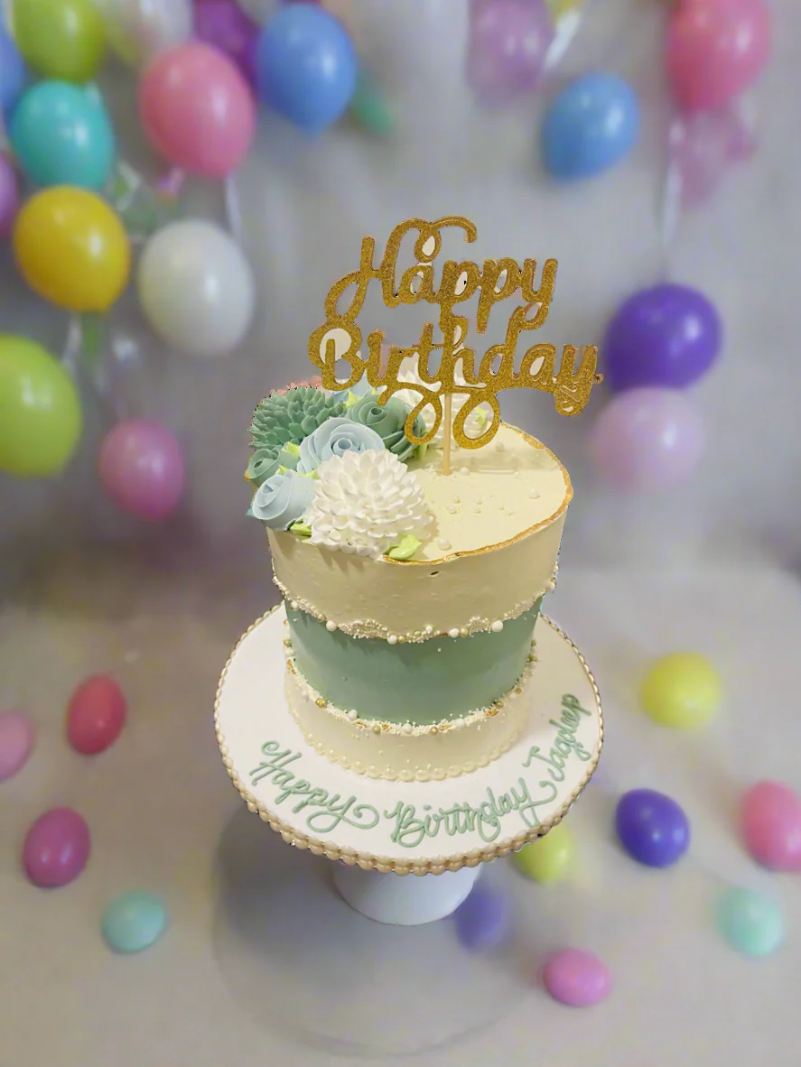 Jagdeep Floral Birthday Cake - Image 2