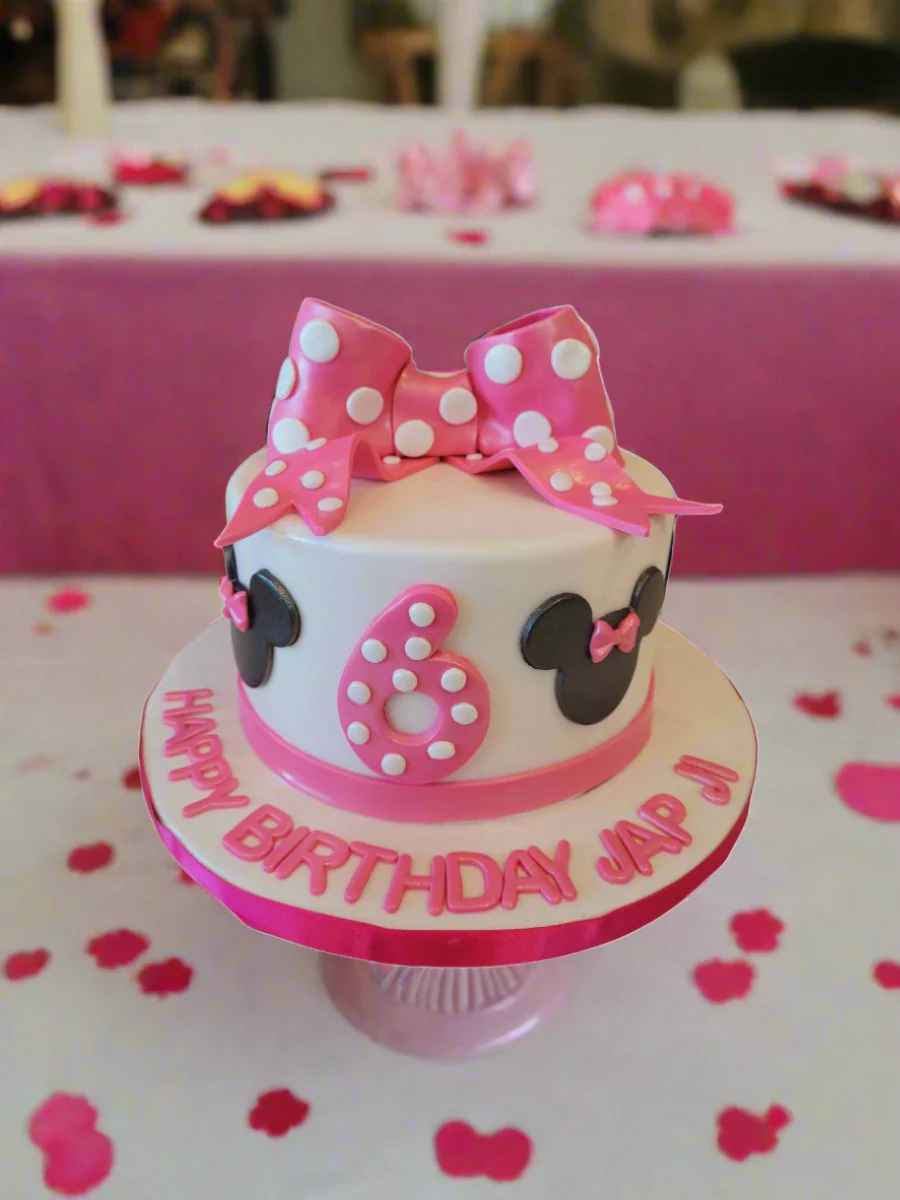 Japji Minnie Fondant Birthday Cake - Image 4