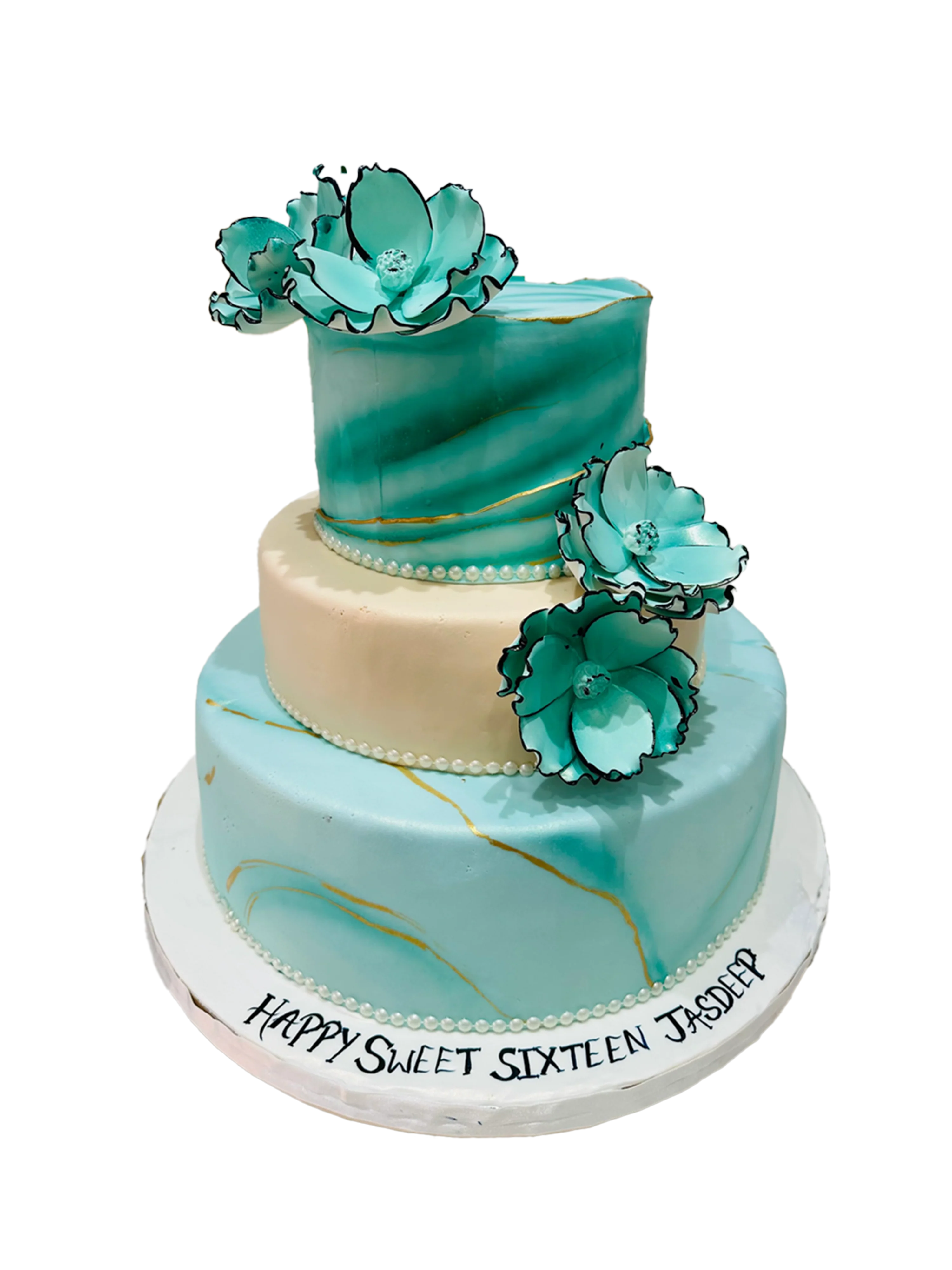 Jasdeep Teal Tiered Cake