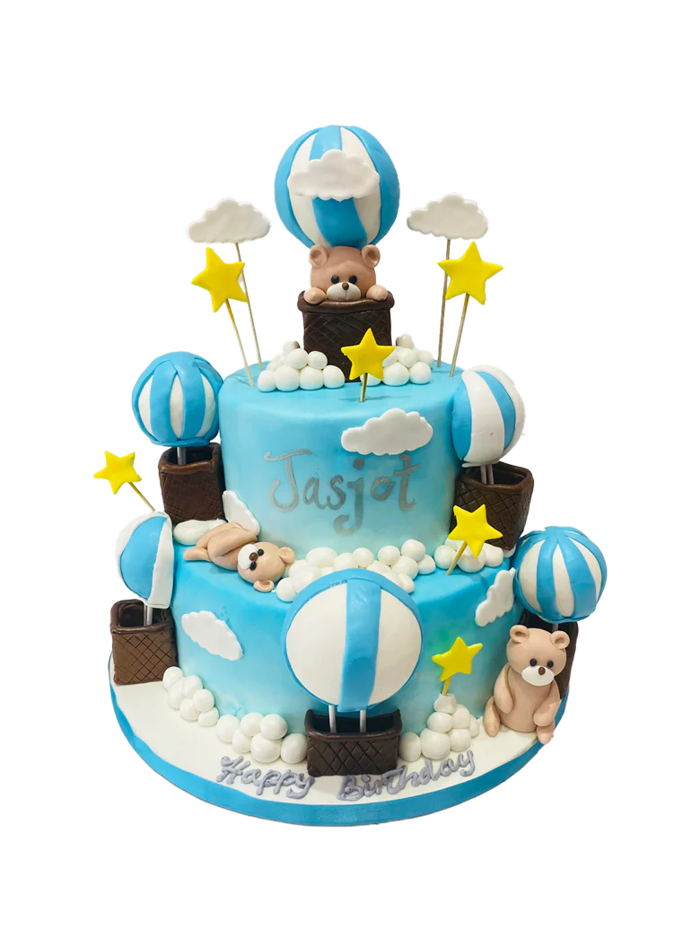 Jasjot Hot Air Balloon Fondant Cake - Image 4