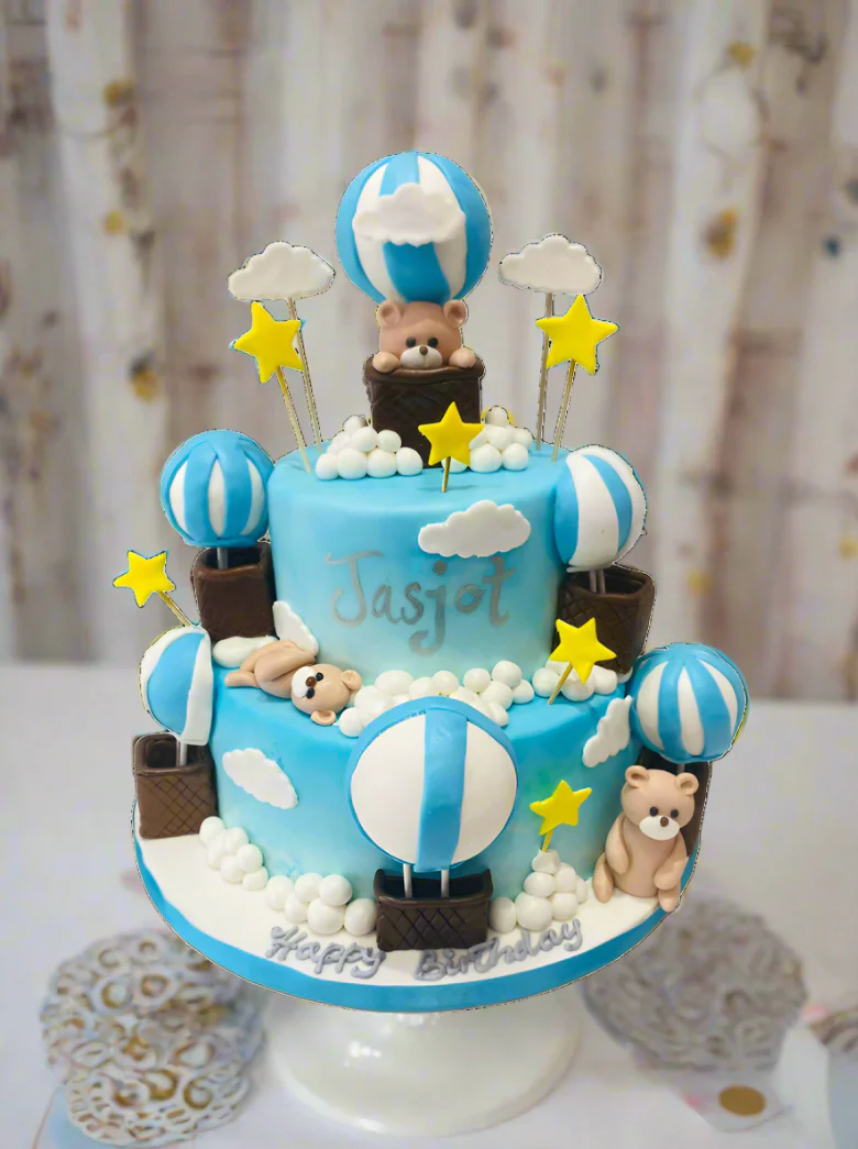 Jasjot Hot Air Balloon Fondant Cake - Image 7