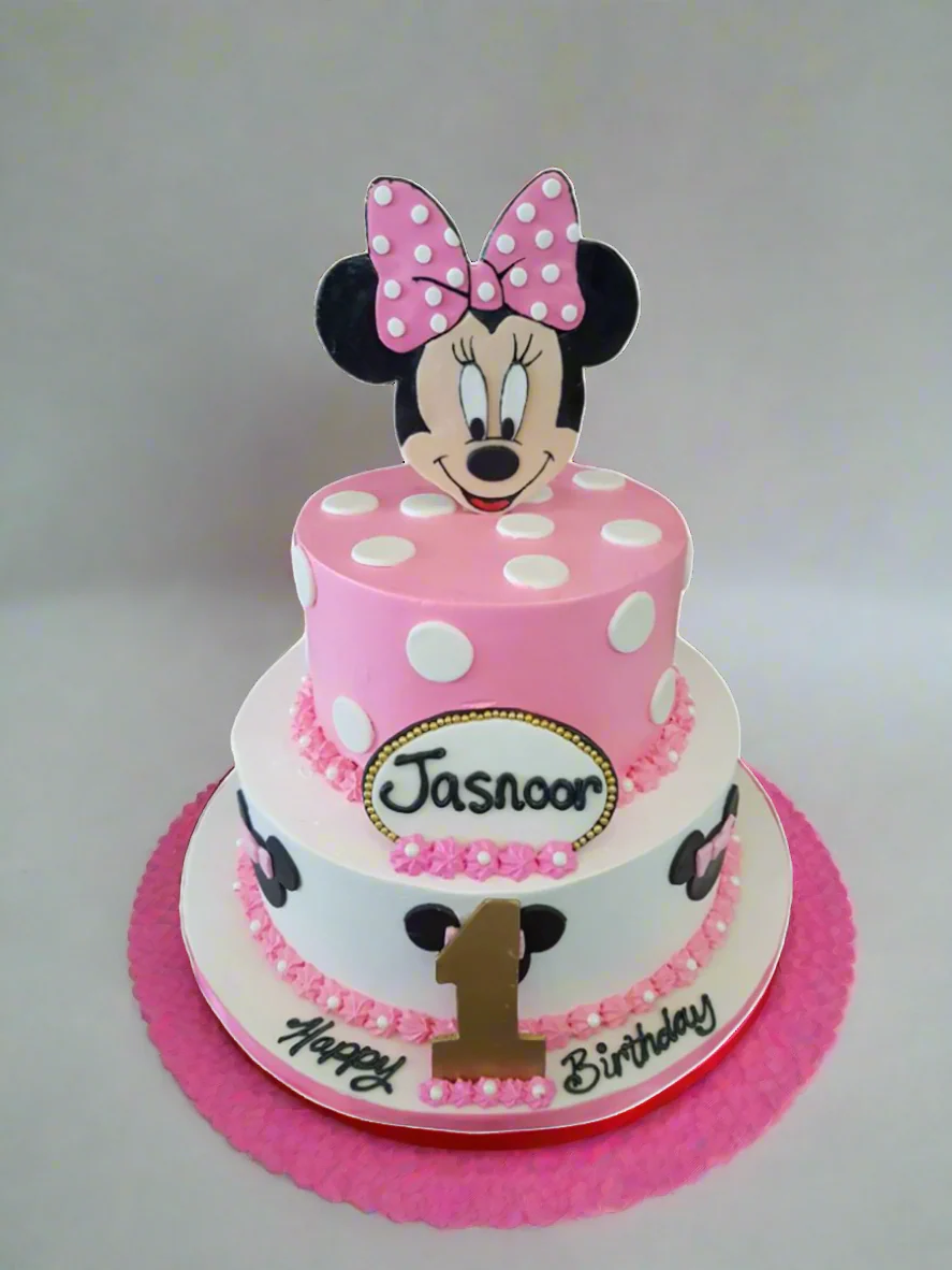 Jasnoor Minnie Mouse Birthday Cake - Image 3